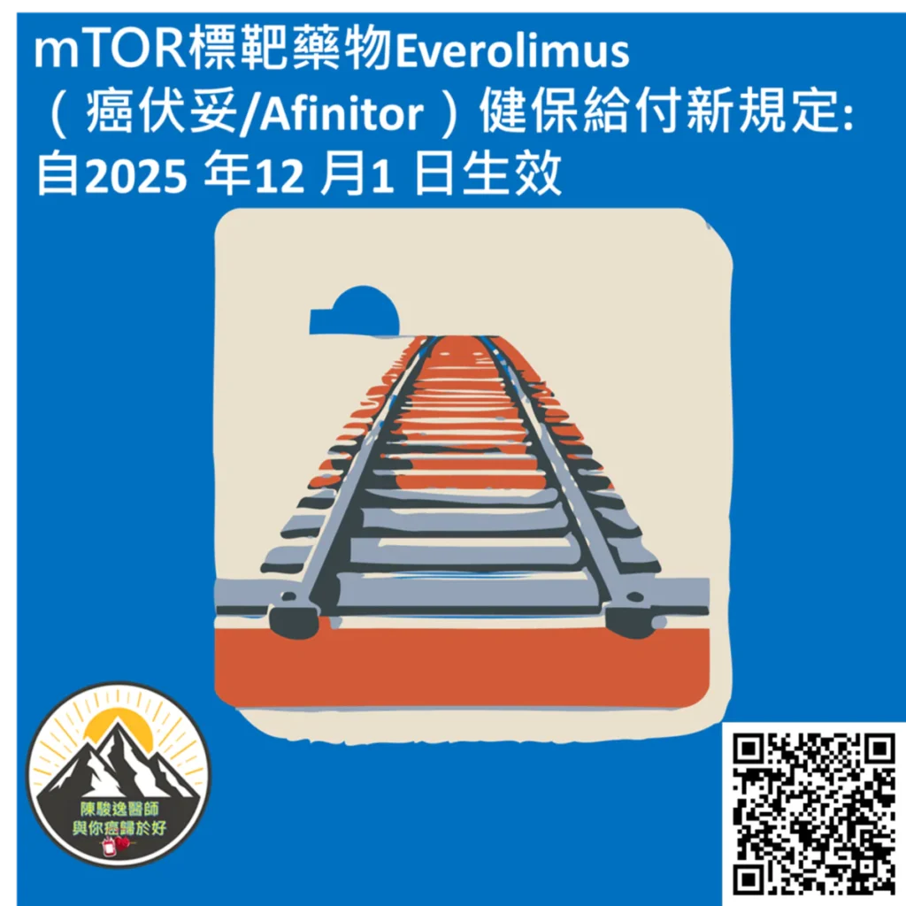 mTOR標靶藥物Everolimus(癌伏妥/Afinitor)健保給付新規定:自2025 年12 月1 日生效 2 2026121110 1