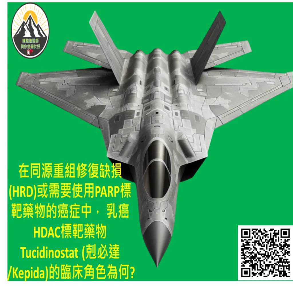 在同源重組修復缺損(亦即HRD)或需要使用PARP標靶藥物的癌症中, 乳癌HDAC標靶藥物Tucidinostat (剋必達/Kepida)的臨床角色為何? 1 20260101308 1