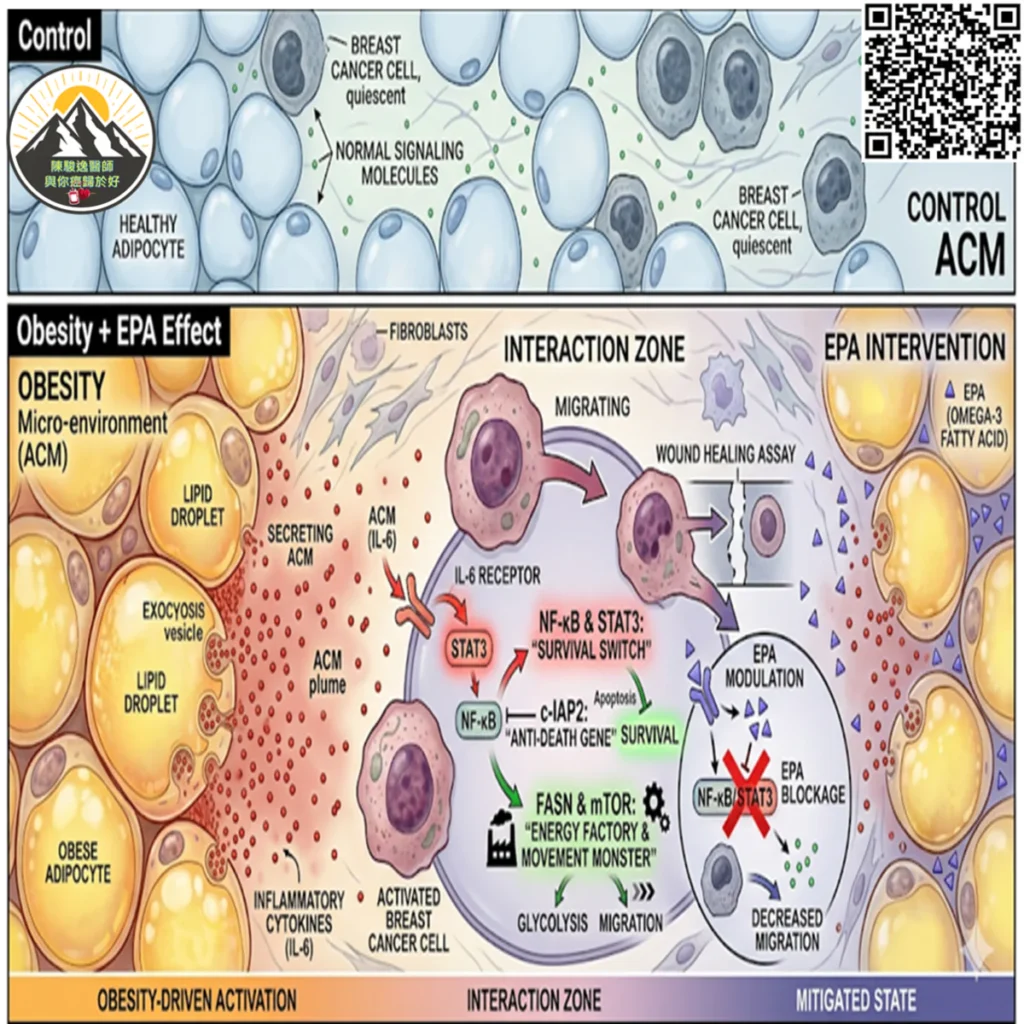 脂肪細胞與乳癌的「秘密對話」:Omega-3 多元不飽和脂肪酸如何打破這場疾病的密謀? 2 2026052806 1