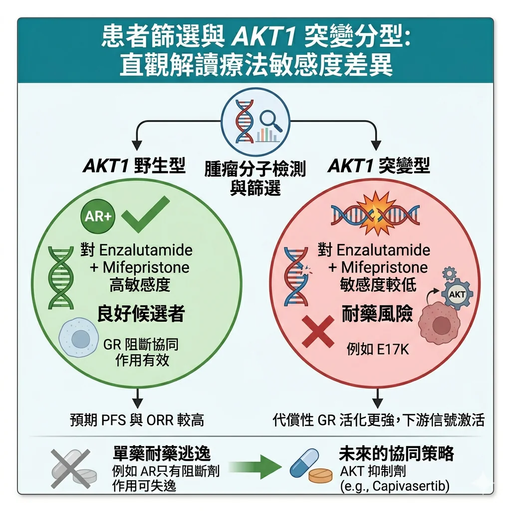 AKT1基因突變三陰性乳癌 在Enzalutamide + Mifepristone 方案突破雙重阻斷瓶頸的分子機制與治療前景 1 0001 10