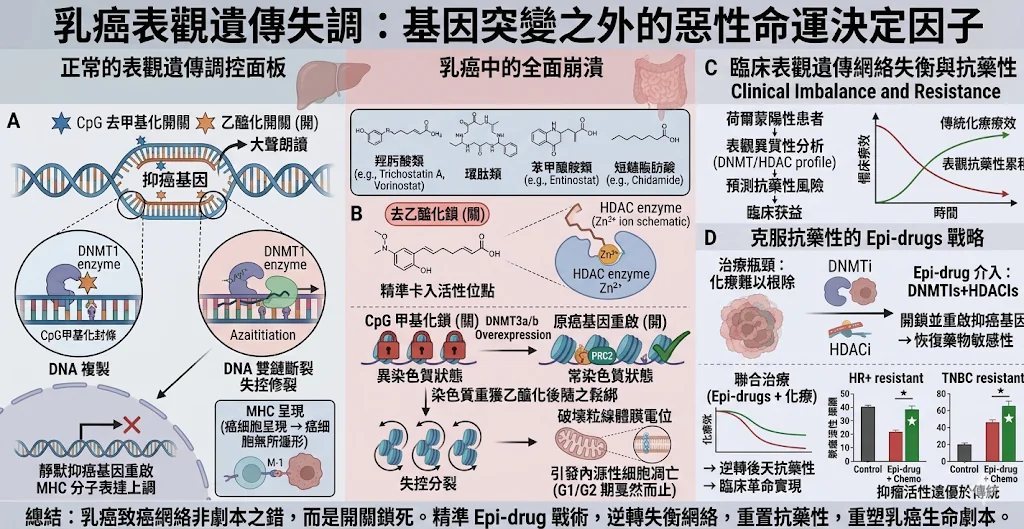 掌舵細胞命運的「劇本修飾」:從表觀遺傳學探討乳癌的精準醫療新浪潮 1 0001 40
