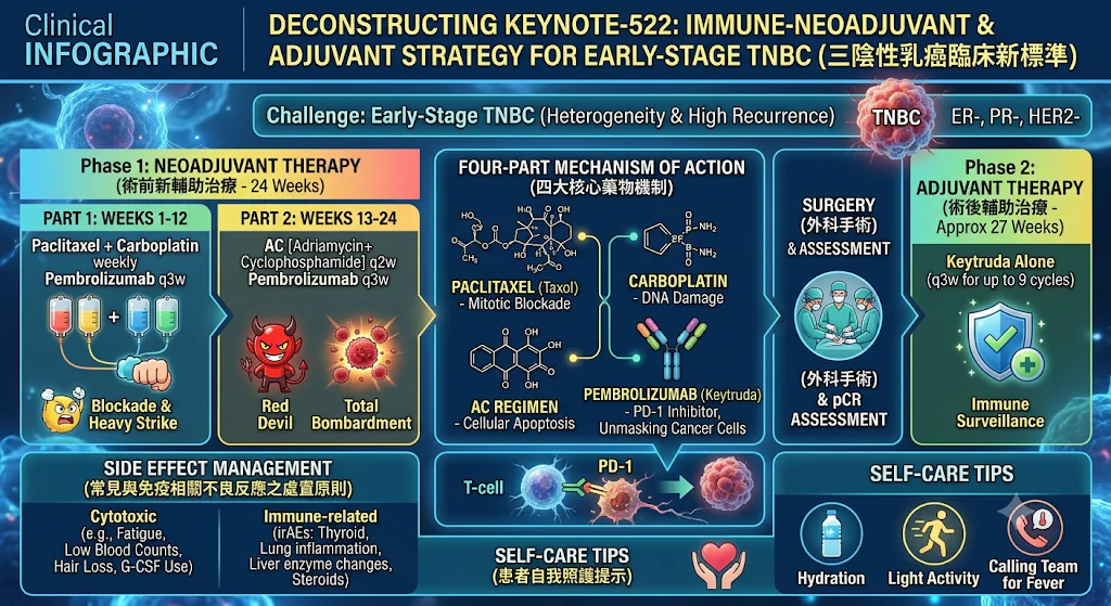 解構三陰性乳癌臨床新標準:KEYNOTE-522 術前輔助免疫與術後輔助免疫治療之臨床應用策略 1 0005 6
