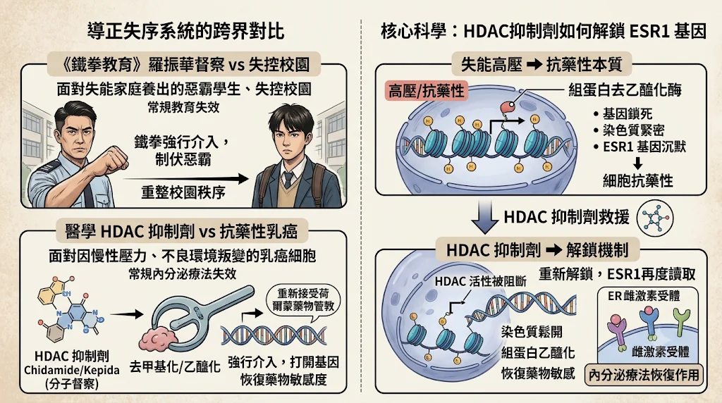 從「高壓教育」到次細胞救贖:HDAC 抑制劑的「乳癌荷爾蒙治療抗藥性逆轉作戰」 2 0008 21