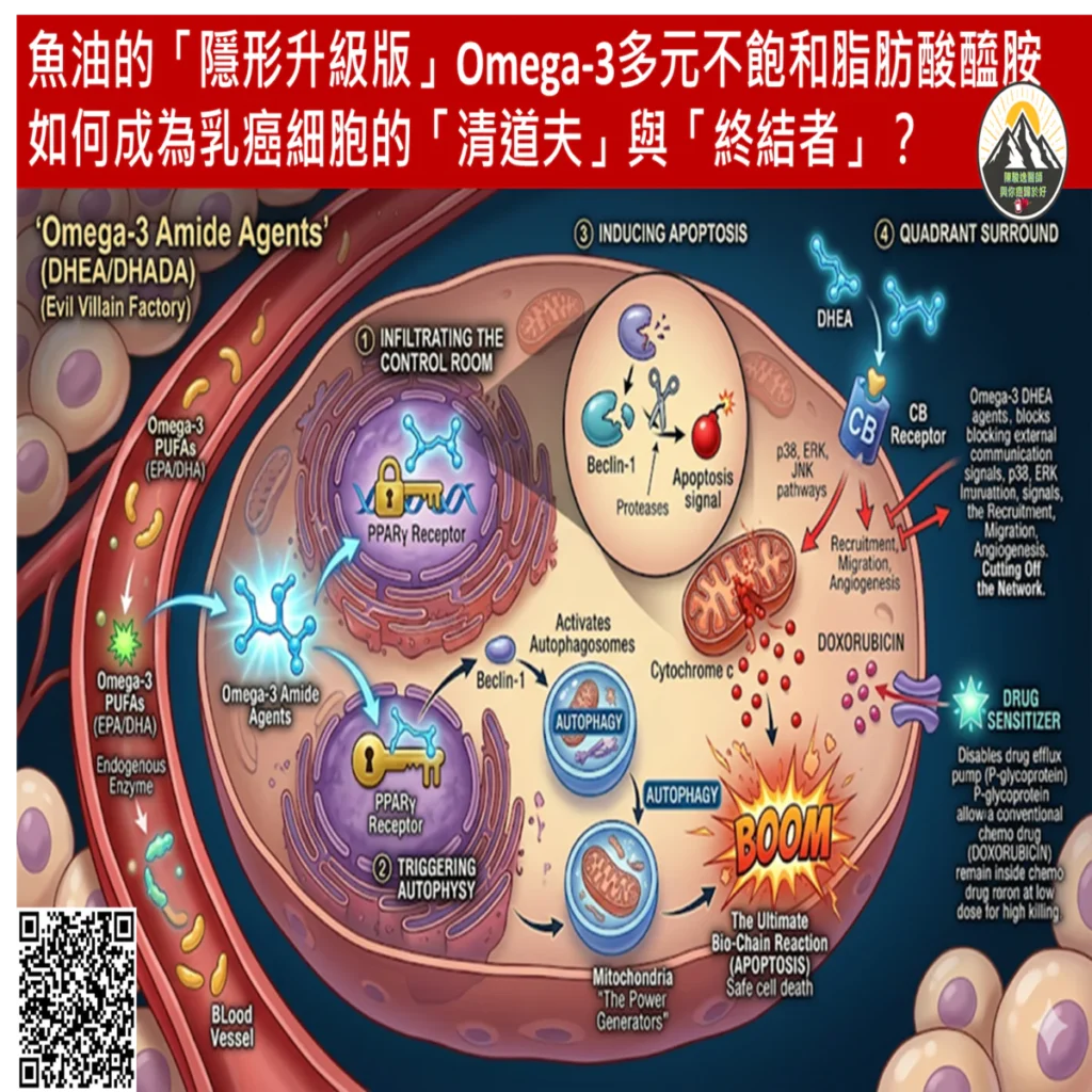 魚油的「隱形升級版」Omega-3多元不飽和脂肪酸醯胺如何成為乳癌細胞的「清道夫」與「終結者」? 2 2026053117 1