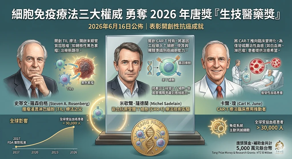 細胞免疫療法三大權威 勇奪2026 年唐獎「生技醫藥獎」 1 圖片1 16