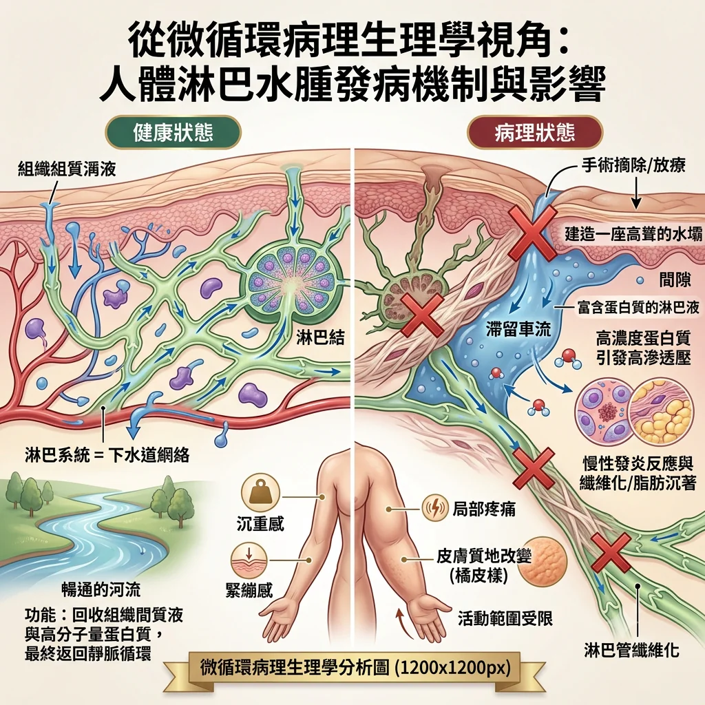 疏通生命的支流:癌症治療後淋巴水腫的病理機制與當代臨床管理策略 1 0008 2
