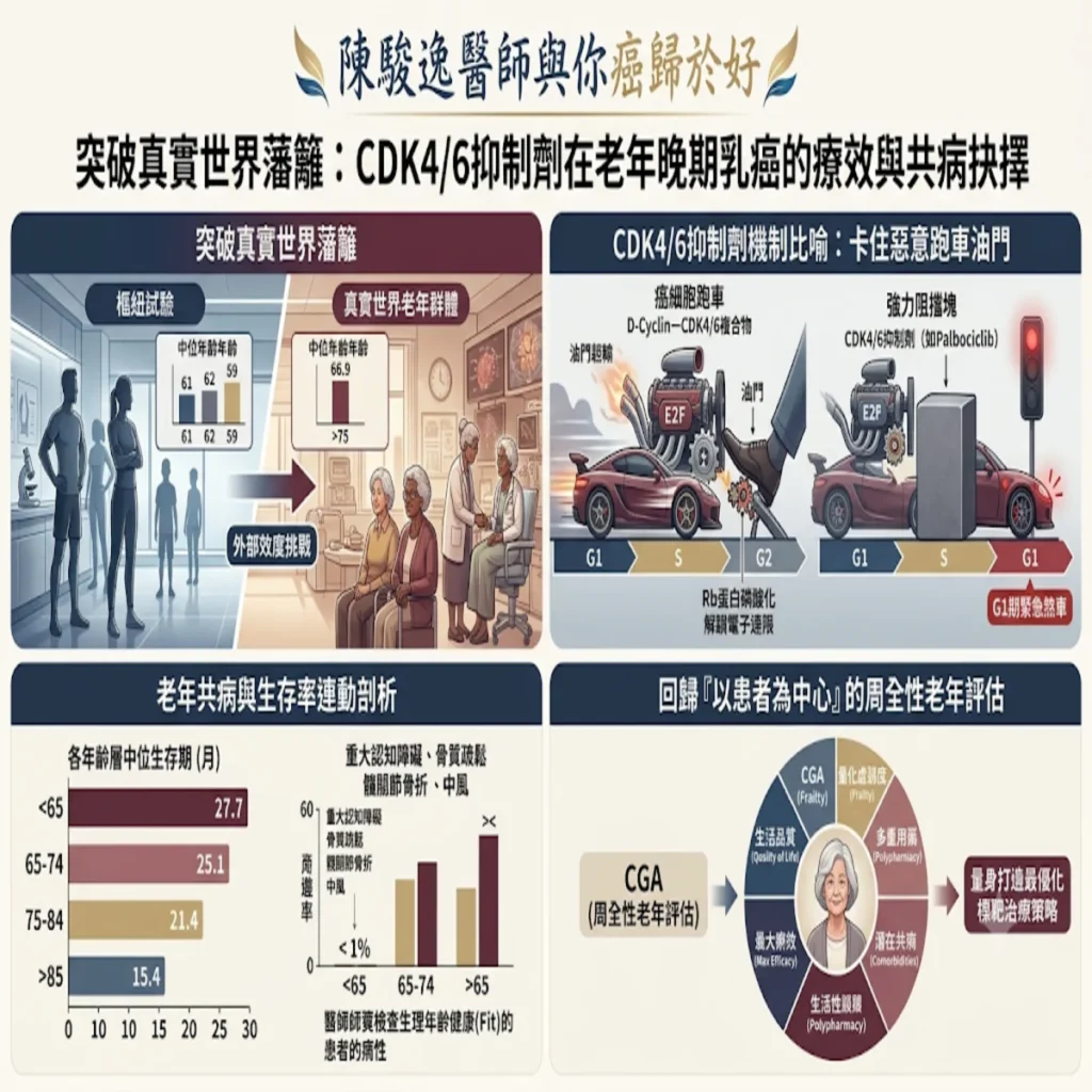 突破真實世界藩籬:CDK4/6抑制劑在老年晚期乳癌的療效與共病抉擇 2 0008 26