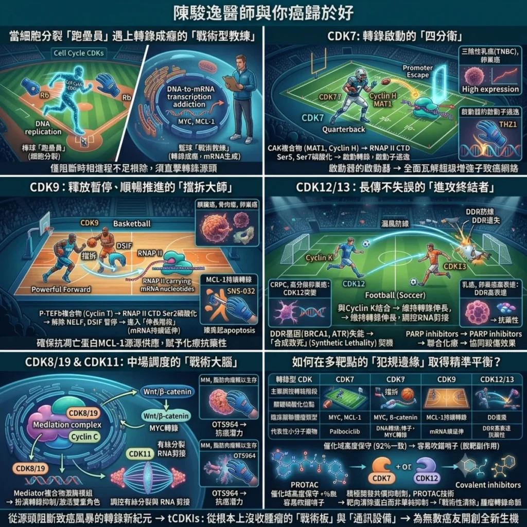 轉錄型 CDK4/6 的「戰術板密碼」:從球場戰術執行看腫瘤治療的精準打擊 2 0010 29