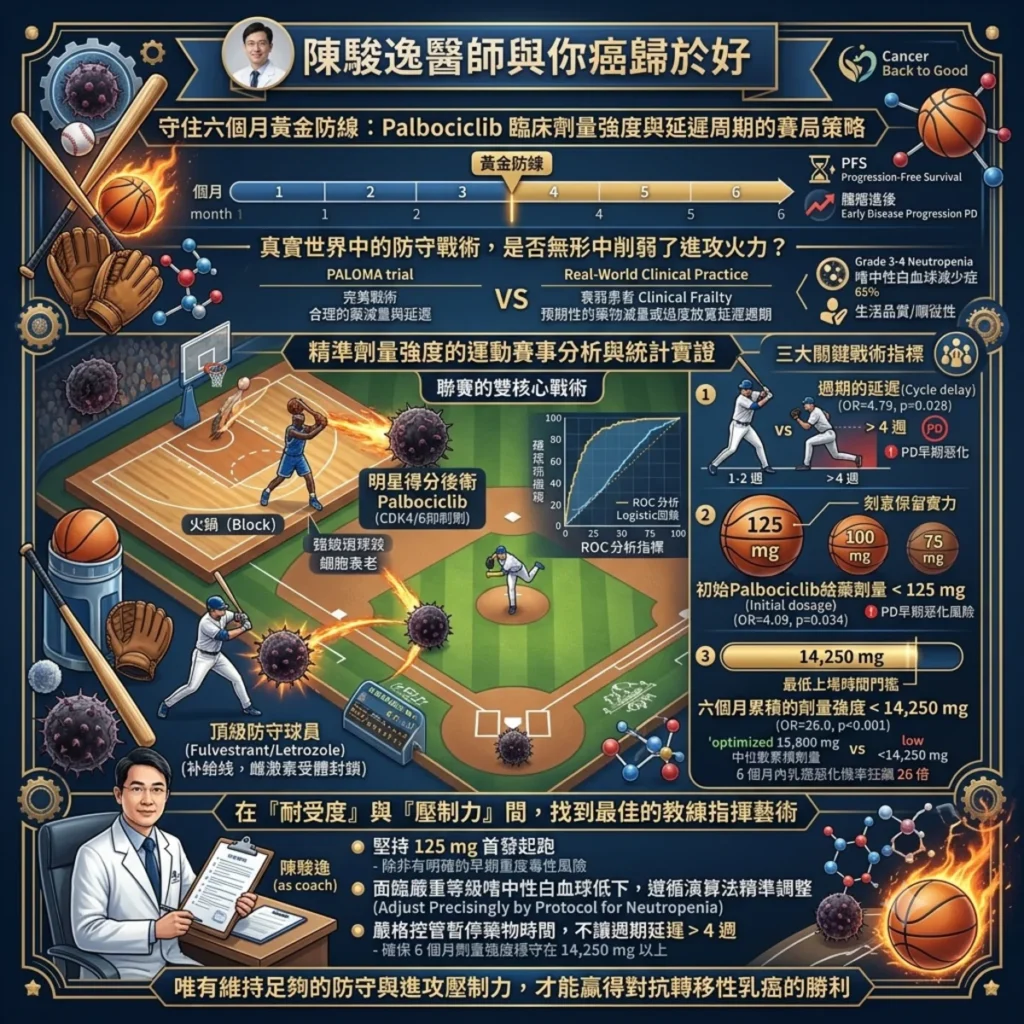 守住六個月黃金防線:Palbociclib 臨床劑量強度與延遲周期的賽局策略 2 0012 10