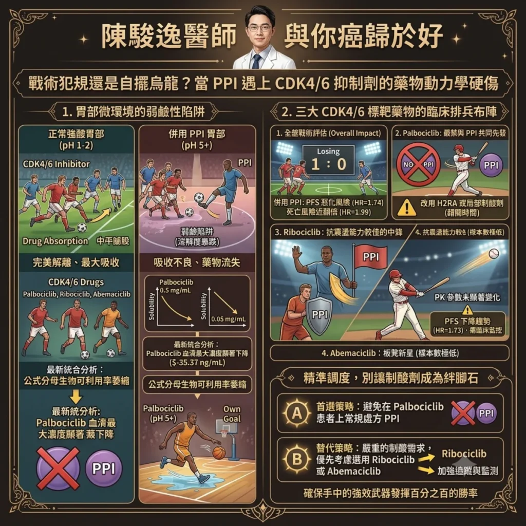 戰術犯規還是自擺烏龍?當 PPI 遇上 CDK4/6 抑制劑的藥物動力學硬傷 2 0012 16