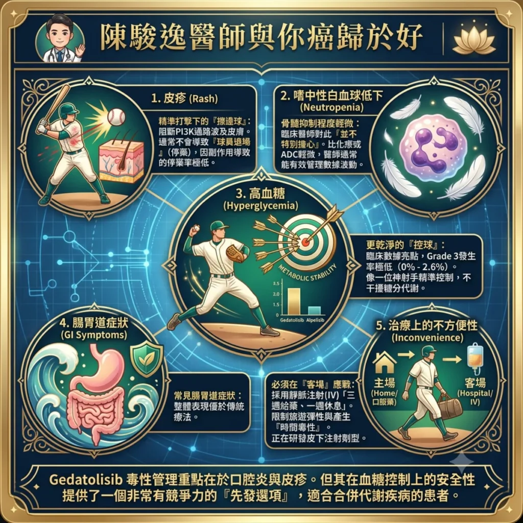 除了口腔粘膜炎副作用,Gedatolisib 還有哪些副作用? 2 0018 9