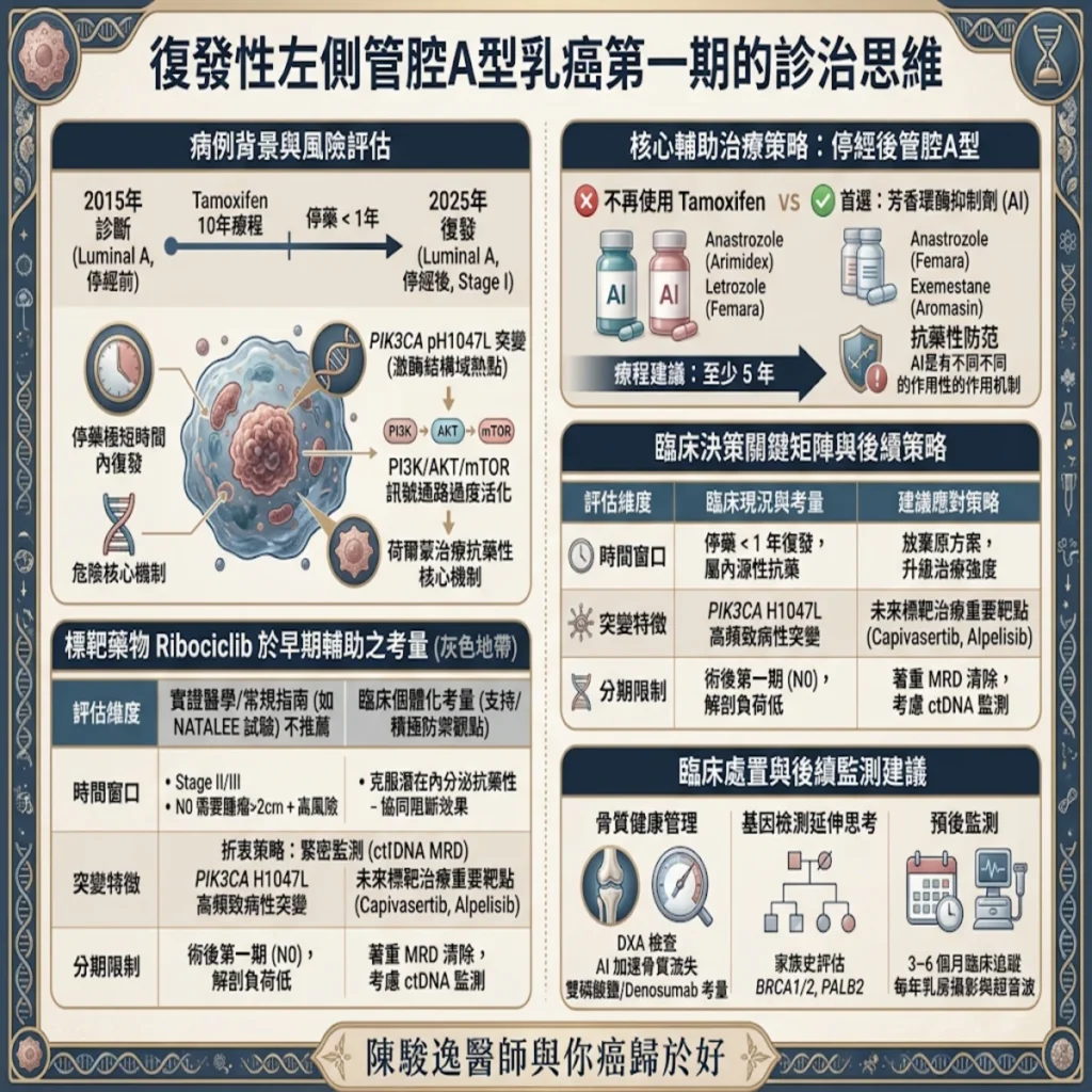針對復發性左側管腔A型乳癌第一期的診治思維 2 00001 11