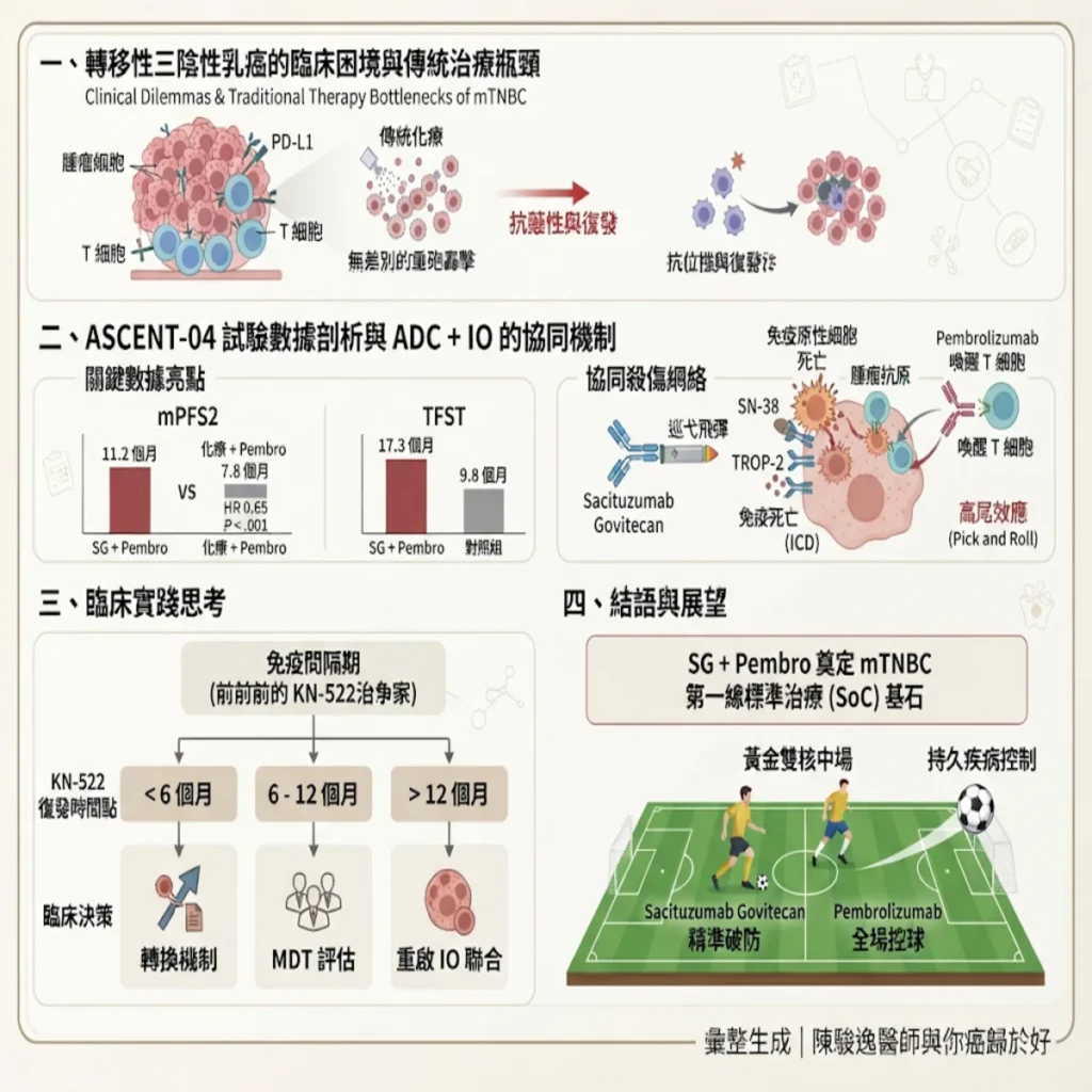 重構第一線治療轉移性三陰性乳癌戰局:從 ASCENT-04研究 數據看 Sacituzumab Govitecan 聯手 Pembrolizumab 的突破與臨床實踐思維 2 00001 29