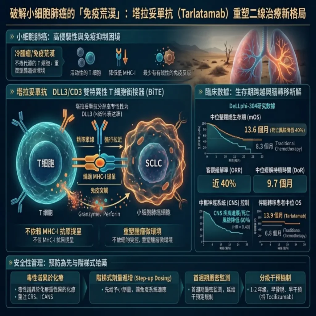 破解小細胞肺癌的「免疫荒漠」:Tarlatamab(商品名為:IMDELLTRA/安泰適)重塑二線治療新格局 2 0001 1 1