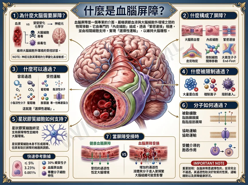 突破中樞神經禁區的「鐵穹防禦網」:血腦屏障(BBB)的解剖生理學與腫瘤穿透戰略 1 0019 13