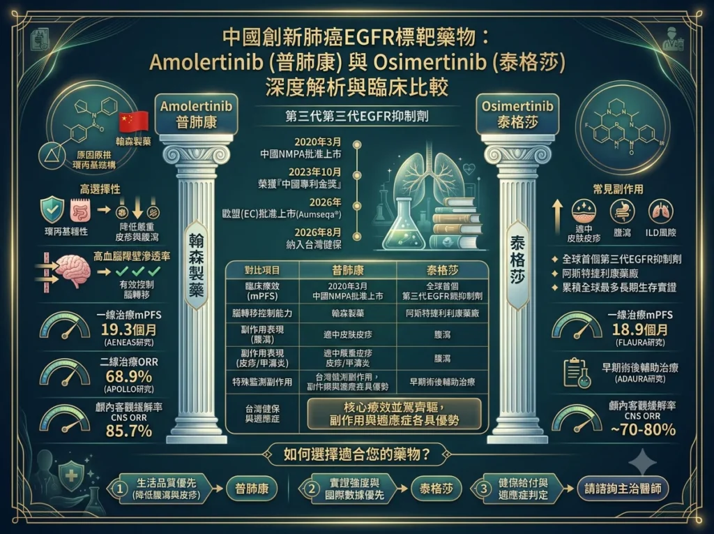 認識中國創新肺癌EGFR標靶藥物Amolertinib (台灣商品名:Pulmive/普肺康) 以及其與泰格莎的比較 2 0019 2