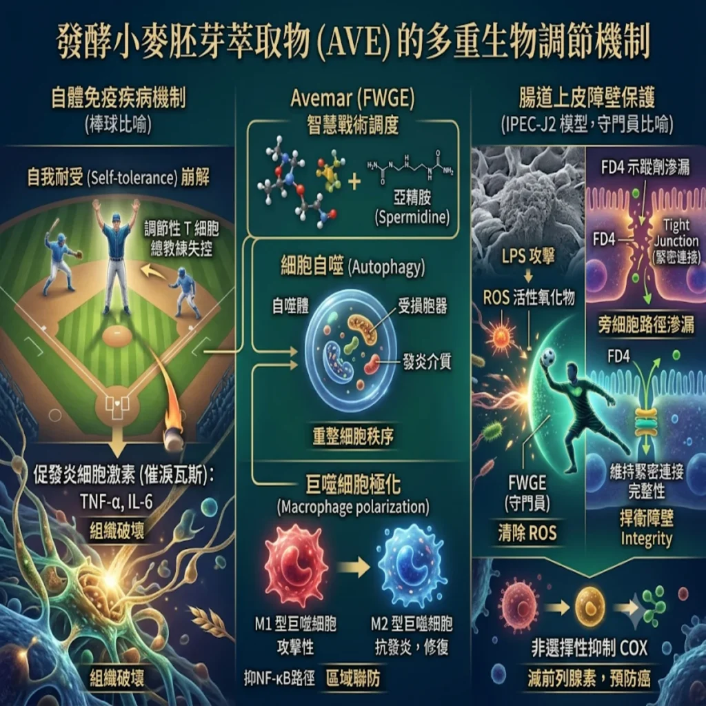 當失控的防線遇上麥芽的智慧:從自體免疫疾病機制探討發酵小麥胚芽萃取物(Avemar)的轉化醫學應用 3 0019 32