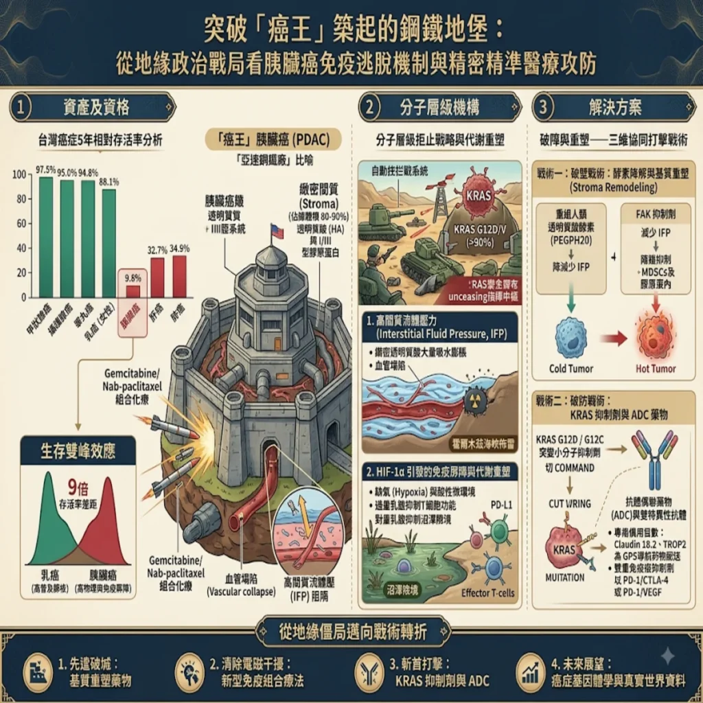 突破「癌王」築起的鋼鐵地堡:從地緣政治戰局看胰臟癌免疫逃脫機制與精密精準醫療攻防 2 0019 54