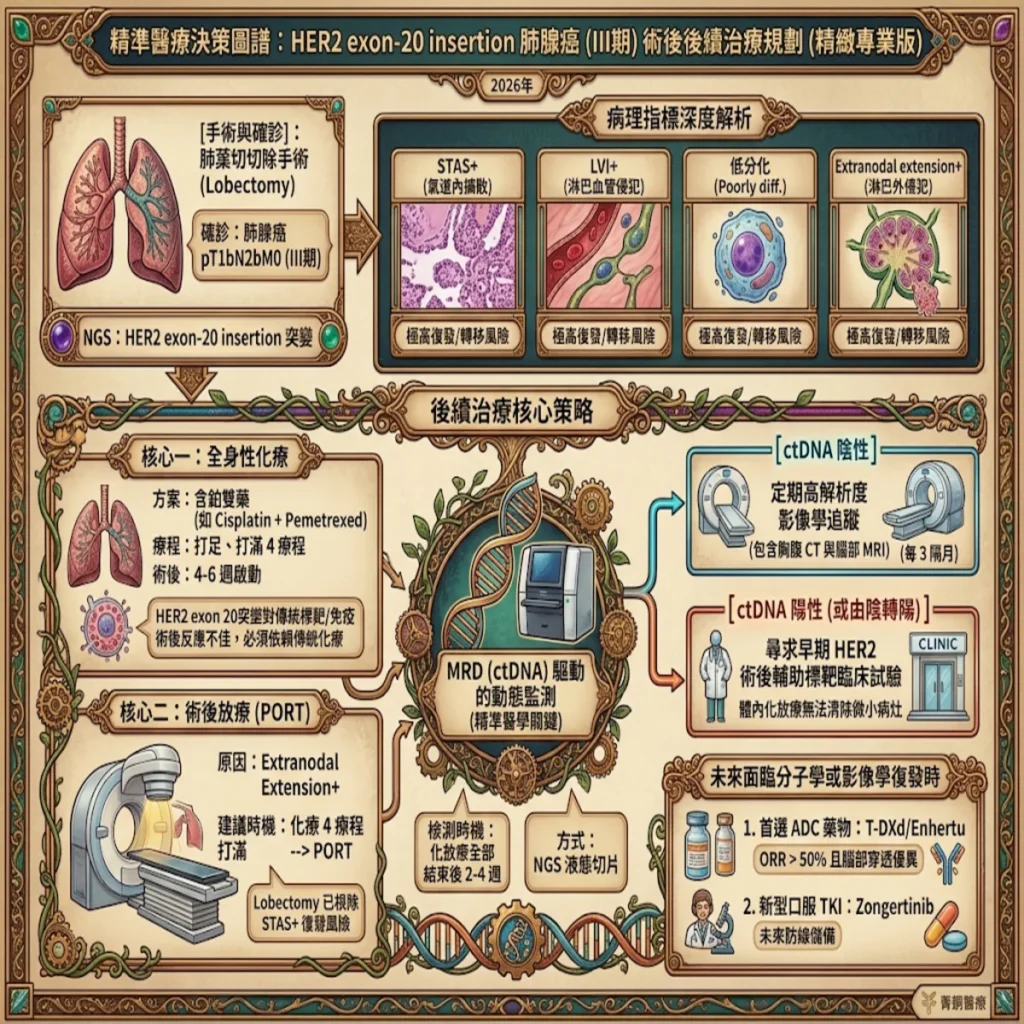 一位第3期為HER-2 exon-20 insertion 突變的肺腺癌 後續治療的思維 1 0019 73