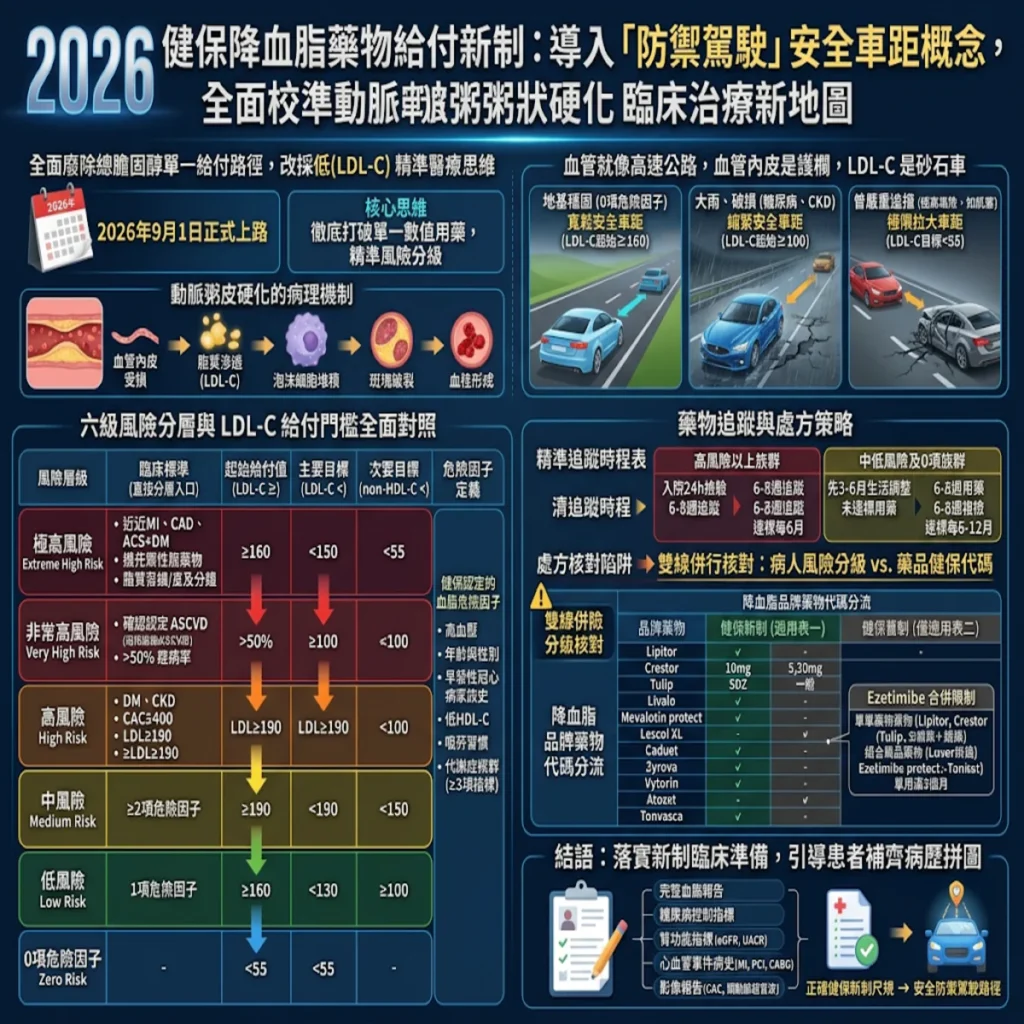 2026 健保降血脂藥物給付新制:導入「防禦駕駛」安全車距概念,全面校準動脈粥狀硬化臨床治療新地圖 2 0019 76