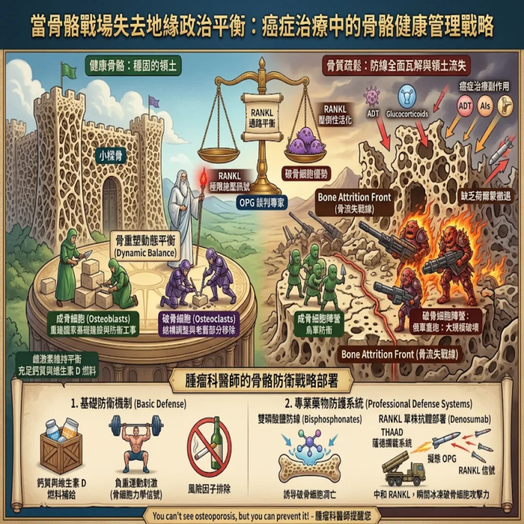 當骨骼戰場失去地緣政治平衡:從地緣衝突看骨質疏鬆症(Osteoporosis)的病理生理與腫瘤科臨床因應策略 2 0019 77