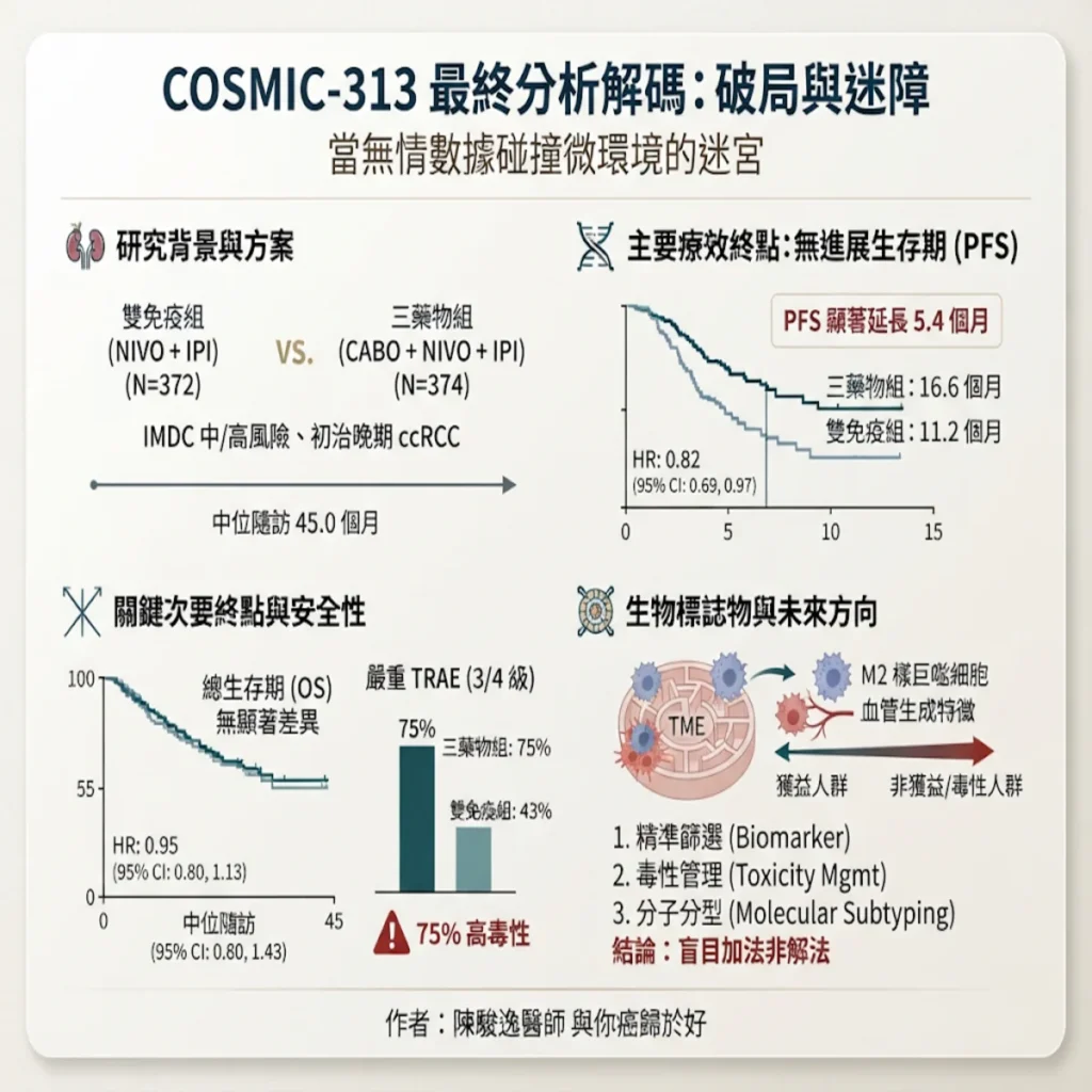 晚期透明細胞腎細胞癌的破局與迷障:解碼 COSMIC-313 最終分析 當無情數據碰撞微環境的迷宮 2 00005 17