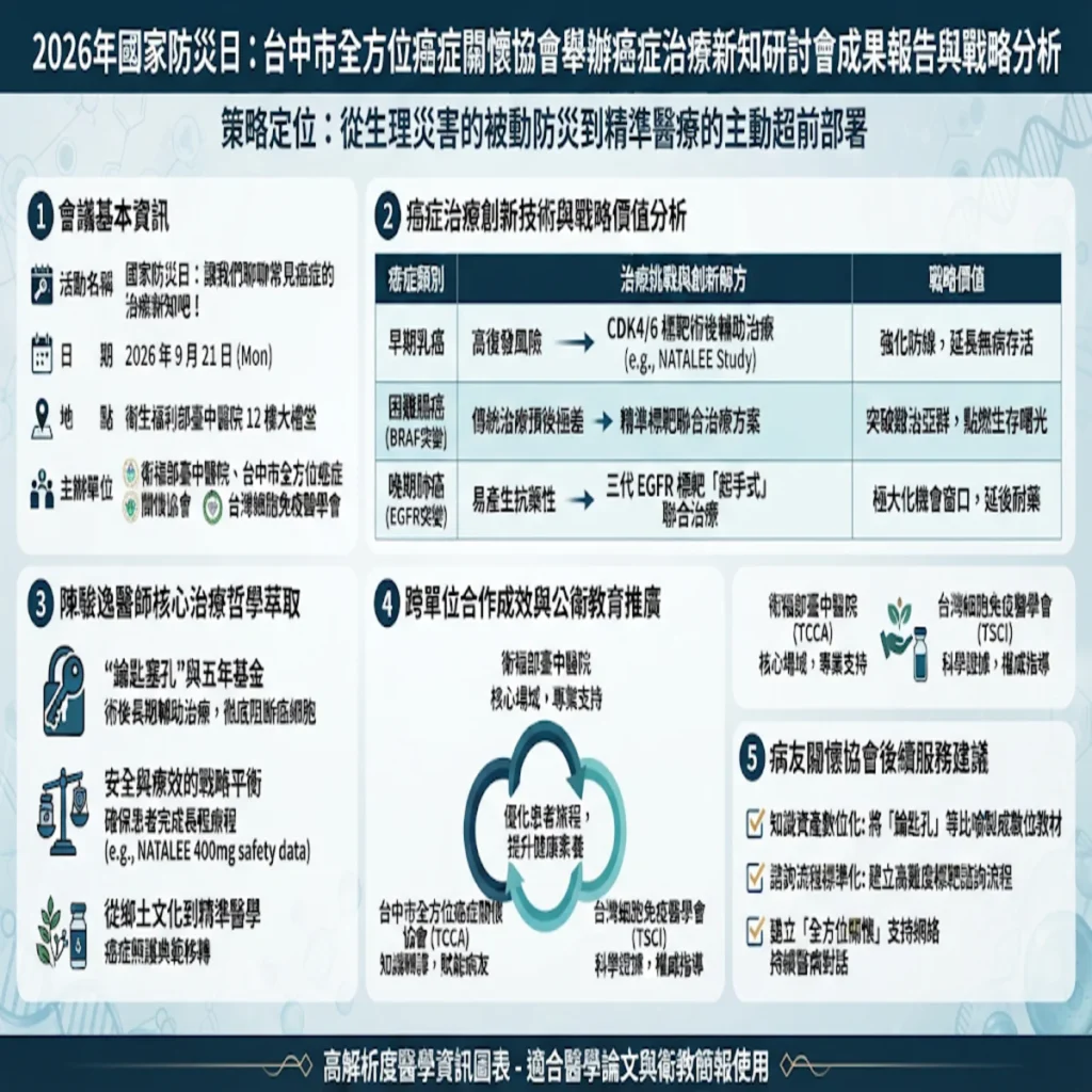 2026年國家防災日:台中市全方位癌症關懷協會舉辦癌症治療新知研討會成果報告與戰略分析 2 00005 31 1
