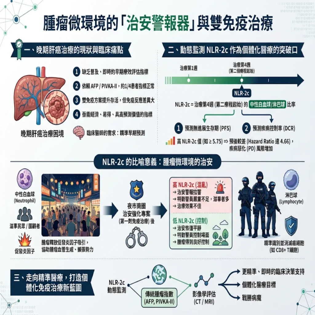 腫瘤微環境的「治安警報器」:從雙免疫治療看晚期肝癌的精準對抗 2 0021 44