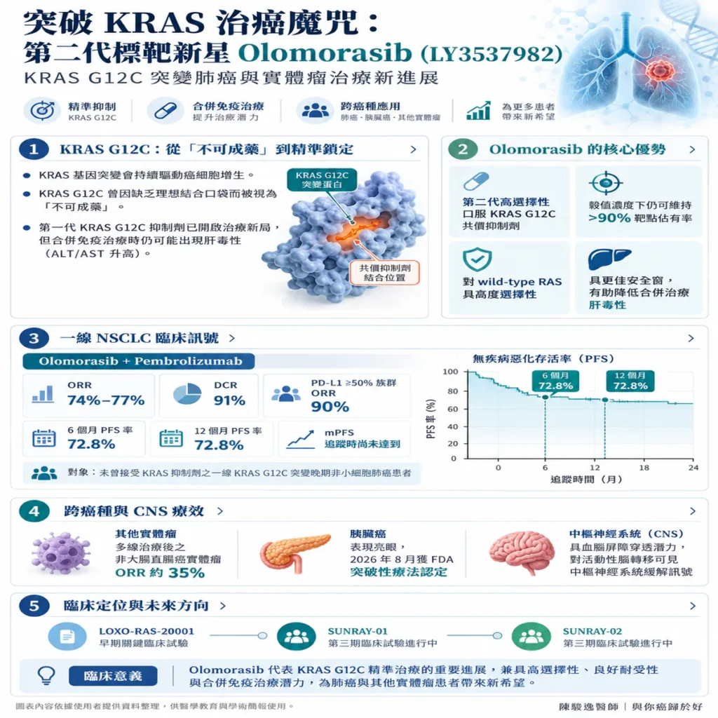 突破 KRAS 治癌魔咒:第二代標靶新星 Olomorasib (LY3537982) 如何為肺癌與實體瘤患者帶來一線曙光? 2 0021 60