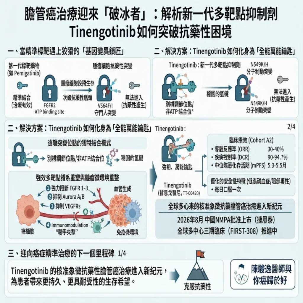 膽道癌治療迎來「破冰者」:解析新一代多靶點抑制劑 Tinengotinib 如何突破抗藥性困境 2 00005 55