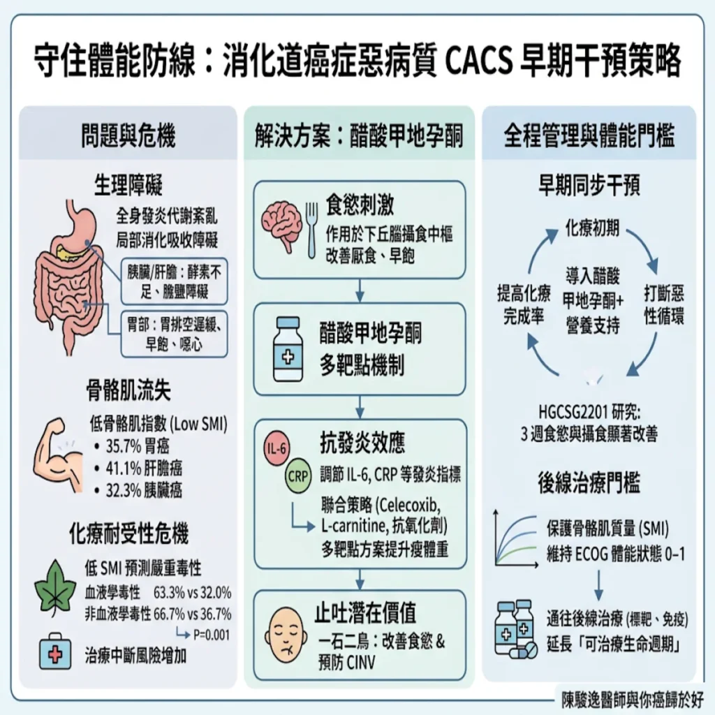守住體能的「關鍵防線」:消化道癌症之惡病質症候群的早期干預與全期管理策略 2 00022 83