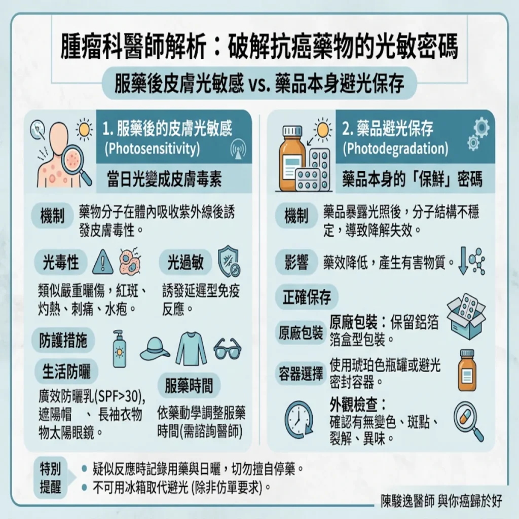 曬太陽也會「皮膚壞掉」?腫瘤科醫師教你破解抗癌藥物光敏感性與避光保存密碼 2 0021 2026 10 08T141903.900