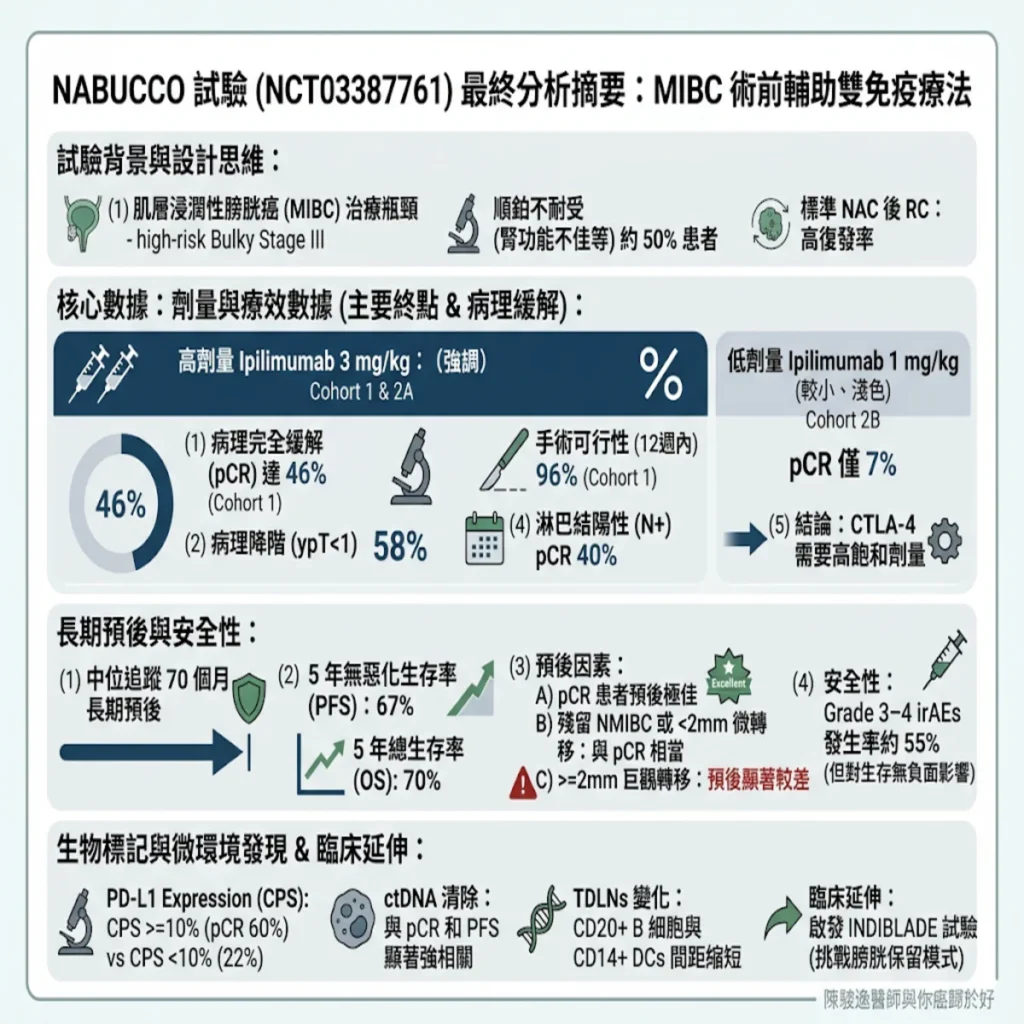 戰勝高風險膀胱癌!拆解雙免疫「黃金組合」NABUCCO 臨床試驗與器官保留新曙光 2 0021 2026 10 13T154412.639