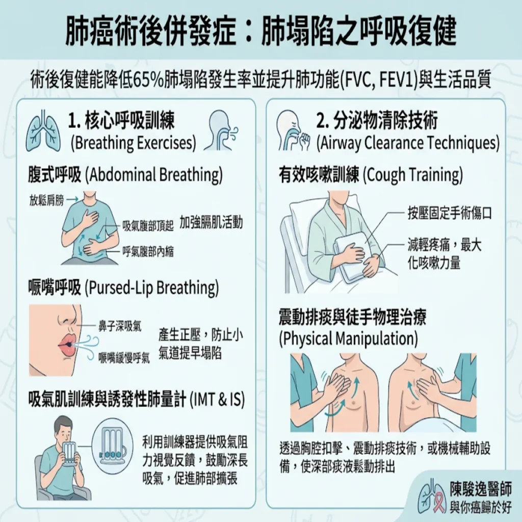 肺癌患者於肺葉切除手術後 如何避免肺塌陷的併發症? 2 0021 71