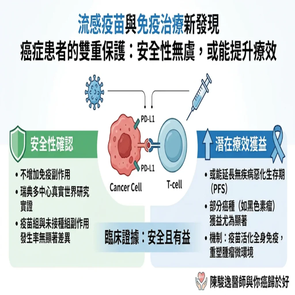 【流感疫苗與免疫治療的新發現】保護力加倍,還是會觸發免疫暴走?腫瘤科醫師為您剖析最新研究 2 0021 74